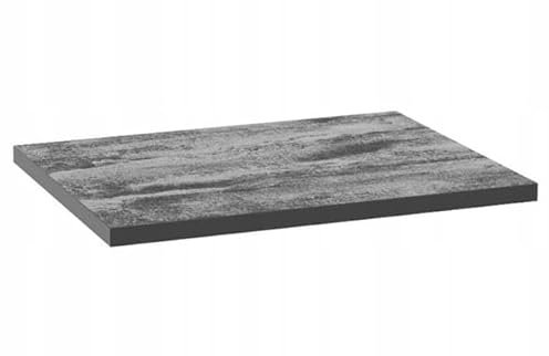 Deftrans Piano lavabo 80x46 cm Nero Cemento – Pannello laminato per mobile sottolavabo, bagno, design moderno, facile da pulire