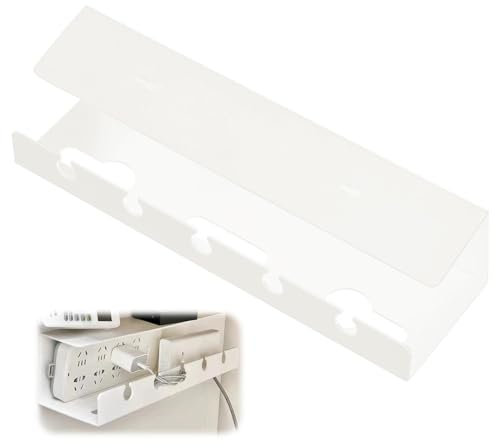 Shunfaji Kabelkanal Schreibtischsystem Bohrfrei 40x12x10cm Schwarz Edelstahl Kabelmanagement Für Home Office Arbeitsplatz Kabelversteck Und Kabelwanne (B)