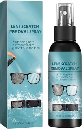 Spray per Riparazione Lenti, Spray per la Rimozione dei Graffi Delle Lenti, Sprays Per La Pulizia Degli Occhiali, Sprays per la Riparazione Occhiali, 100ml