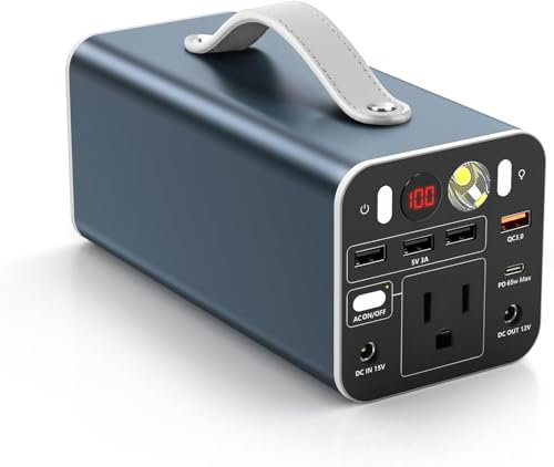 150W Tragbare Powerstation,Mobiler Stromspeicher 42000mAh/155Wh, Dual Way 65W PD/USB-C Port,Mobile Stromversorgung mit LCD-Anzeige für Party, Camping, Wohnmobil, Heimwerken