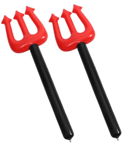 Milisten 2pcs Inflatable Devil Pitch Fork Props PVC Demon Costume Accessories for Halloween Parties Cosplay Events and Stage Performances Easy Inflation Material