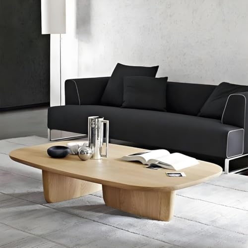 Abstrakter Couchtisch Moderner Couchtisch Aus Massivem Kiefernholz Couchtisch Rechteckiger Teetisch Im Wabi-sabi-Stil Nussbaum 39,5 L X 19,5 B X 16 H, Natural, 39.5 L x 19.5 W x 16 H