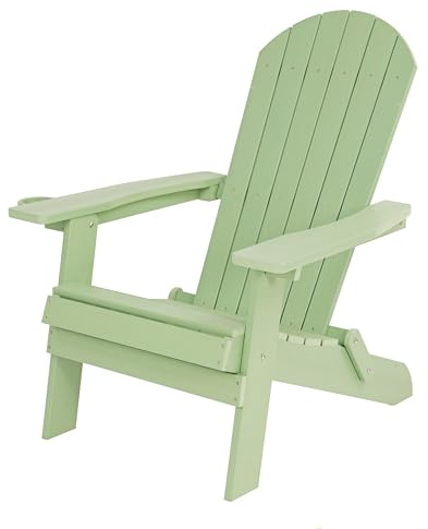 AXI Claire Adirondackstuhl aus Kunststoff in Pastellgrün | Gartenstuhl/Loungestuhl/Adirondack Stuhl/für 1 Person mit Armlehnen & hoher Rückenlehne | 84,5 x 77 x 95,5 cm