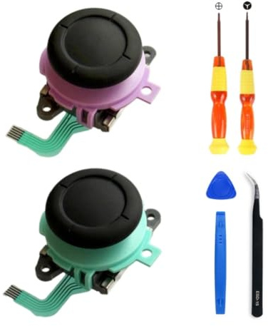 Hzxkqmil Joysticks de Remplacement pour Nintendo Switch 2 (2025) Manette | Joystick Analogique Module de Poignées de Thumbstick Anti-dérive avec Kit de Réparation pour Switch 2 Controller, Violet+Vert