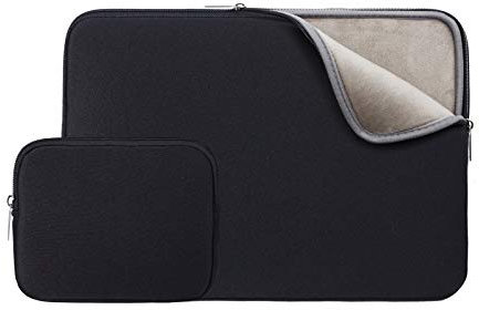 RAINYEAR 15,6 Zoll Laptop Hülle Laptophülle Gepolsterte Sleeve Weiches Laptoptasche Schutzhülle mit Zubehör Tasche Kompatibel für 15,6 Notebook Computer Chromebook(Schwarz,Aktualisierte Version)