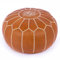 Marrakesh Gallery Marokkanischer Pouf – echtes Ziegenleder – Bohemian-Wohnzimmerdekor – Hassock & Ottoman Fußhocker (Tan)