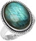 Jeweloporium Grau Real Labradorit 925 Sterling Silber Ringe für Damen Edelstein Handgefertigt Silber Ringe Größe 53(16.9) Hochzeit Geschenk Cocktail Schmuck