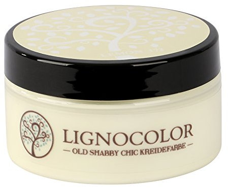 Lignocolor 100ml Kreidefarbe (Lemon) Shabby Chic Lack Landhaus Stil Vintage Look Chalky finish