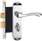 HAIFUAN Z01 Polished Chrome Bathroom Door Lock Set (Backset 57)