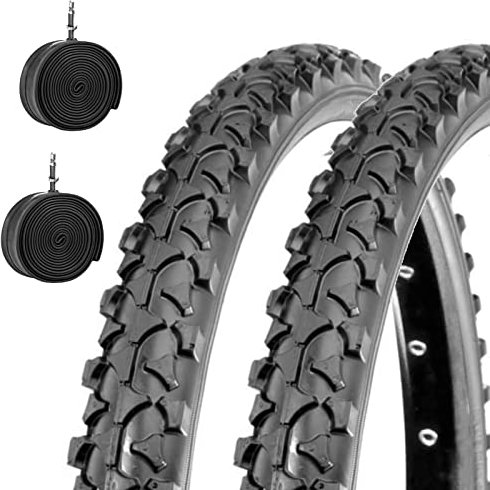 2 neumáticos MTB Deestone 26 x 1,90 + cámaras de aire neumáticos negros para bicicleta Mountain Bike 47-559