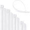 Meccion Fascette Plastica Riutilizzabili 300mm x 7.6mm, 100Pcs Fascette Elettricista Nylon Bianche per Cablaggio con Resistenza Alla Trazione 50kg