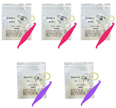 3/16 und 1/4 Zoll kieferorthopädische Gummibänder, 500 Stück mittlere 3,5 Unzen Gummibänder Dreadlocks Haarzöpfe Fix Zahnlücke, 5 Packung kostenlose elastische Placer für Zahnspangen