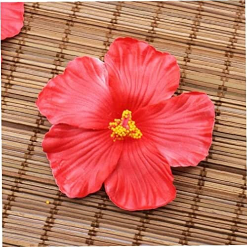 Ayrsjcl 10 stücke Künstliche Plumeria Blume Hibiskus Blumen Hawaii Party Sommer Party DIY DekorationenHair Dekoration Blume Rot