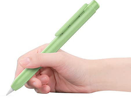 MoKo Holder Case Compatible with Apple Pencil 1st Generation, Retractable Protective Pen Cover Light PC Pencil Accessory with Sturdy Clip for Apple Pencil 1st, Green
