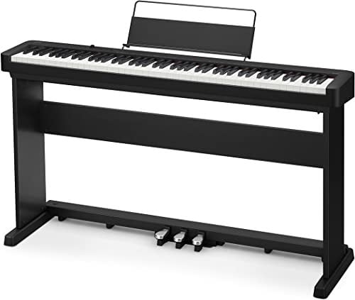 Casio CDP-S160BKSET Digitalpiano-Set schwarz mit 88 gewichteten Tasten, 10 Sounds, Stativ schwarz mit 3-fach Pedal