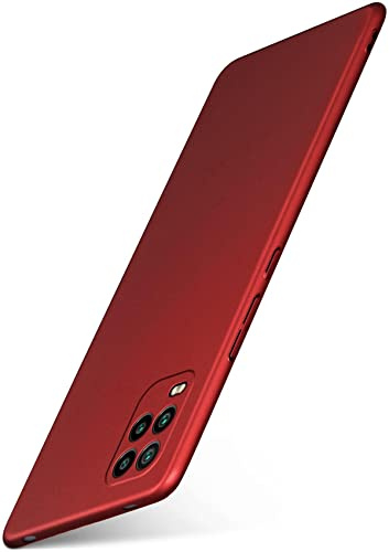 moex für Xiaomi Mi 10 Lite 5G Hülle Ultra Dünn, Schutzhülle mit erhöhtem Kameraschutz, Slim Cover Hardcase Backcover, Dünnste Handyhülle Minimalistisch Alpha Case, Matt Rot