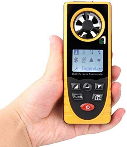 JJJ Digital Anemometer Wind Speed Measurement Temperature Measurement Easy High Precision Small Portable Portable Convenient LCD Backlight