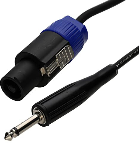 kenable PA Speaker Lead Locking SPK to 6.35mm 1/4 Jack Low Loss 5.8mm2 Cable 12m [12 metres]