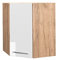 Vicco Eckhängeschrank Fame-Line, Küchen-Eckschrank, Weiß Hochglanz/Goldkraft Eiche, 57 cm