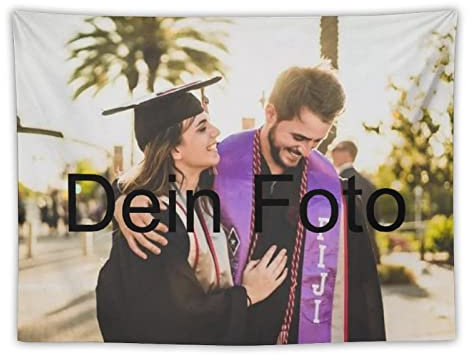 VLIZO Benutzerdefinierter Tapisserie Personalisierte Hintergrund, Personalisieren Wandteppich Mit Eigenen Fotos Und Text Decor Wandteppiche Wandkunst Für Zimmer (150x230cm)