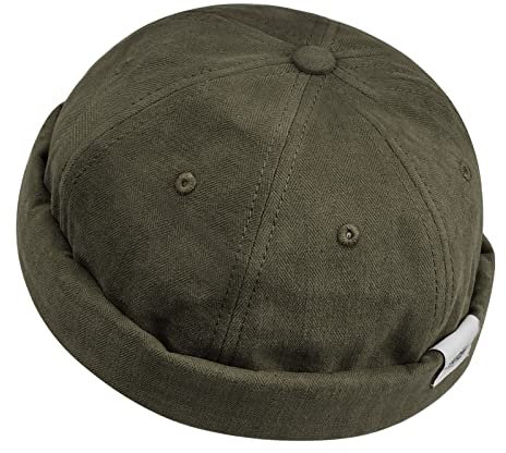 CLAPE Herren Dockercap Dockermütze aus Baumwolle Retro Seemannsmütze Lightweight Brimless Hat 6 Panel Beanie Fischermütze