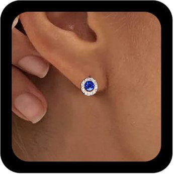 Inilbran Boho Saphir Blaue Ohrringe Blaue Kristallstein Ohrstecker Vintage Saphir Edelstein Ohrringe Gold Strass Saphir Ohrringe Schmuck Für Frauen Und Mädchen