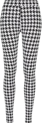 Urban Classics Damen Leggings Ladies Soft AOP Leggings blackhoundstooth L