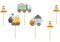Set 6 Kuchenstecker Baustelle Cake Topper Fahrzeuge Betonmixer Lastwagen Kran Kuchendeko Kindergeburtstag Geburtstag Kinder Erwachsene