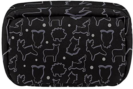 Trousse de maquillage personnalisée en forme d'emporte-pièce en forme d'animal pour femmes et filles, multicolore, 17.5x7x10.5cm/6.9x4.1x2.8in