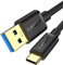 SUNGUY Cable USB C, 0,5m Cable USB a USB C 10 Gbps Cable de Carga USB Tipo C Cable Android auto Compatible con iPhone 16/15 Pro Max, Galaxy S24 S23 S22, SSD