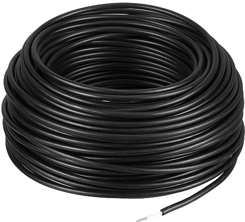 Kanayu Electric Fence Double Insulated Underground Hard Cable Double Insulated Wire Underground Electric Fence Wire Core Cable Wrap On Plastic Cable Reel (328 Feet, 2mm)