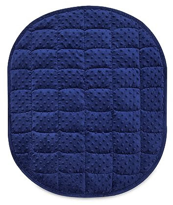 TONGDADA Gewichtete Schoßdecke, 3,2 kg für Erwachsene, perfekt zum Entspannen, Entspannen, Nickerchen, Schlafen und Reisen, luxuriöse Minky-Gewichtsdecke, gewichtete Überwurfdecke, grau/marineblau,