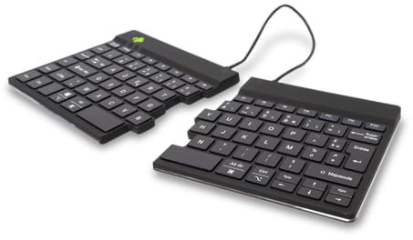 R-Go Split, Clavier Ergonomique, Bluetooth 5.0, avec Logiciel Anti-TMS, AZERTY Français, Design Ergonomique avec Clavier divisé, Compatible avec Windows/Mac, Noir