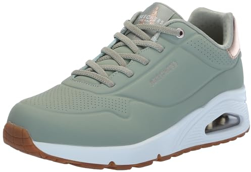 Skechers Damen UNO Shimmer Away Wedge Slip-on Fashion Sneakers Sneaker, Salbei, 35.5 EU