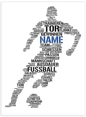 Deqosy Personalisierbarer Fußballspieler Premiumposter, Fussball Poster personalisiert, Geburtstagsgeschenk für Fußballer, fussball geschenke jungen (Poster)