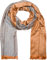 styleBREAKER Unisex weicher langer Schal mit Fransen und dezentem Quadrate Muster, Geometrisch gemustert, Tuch 01018051, Farbe:Hellgrau-Braun