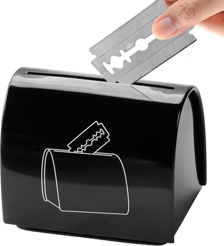 Vanyibro Shaver Disposal Case, Double Edge Razor Blade Bank Portable Shaver Razor Blade Storage Iron Box for Used Safety Shaver