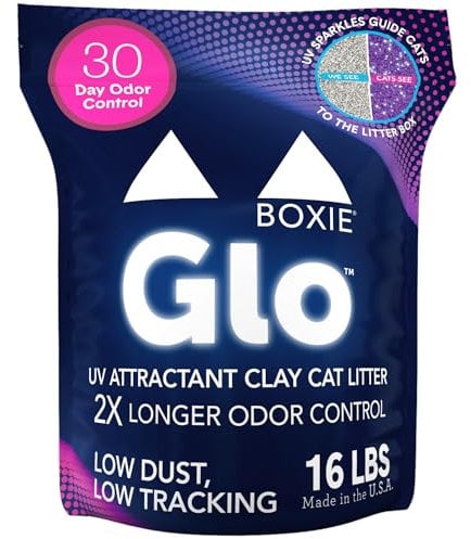 Boxie Glo Clumping Clay Cat Litter, 16lb, Multi Cat, Superior Odor Control, Low Tracking, Dust Free