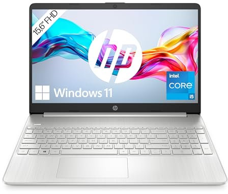 HP Laptop | 15,6 FHD Display | Intel Core i5-1235U | 16 GB DDR4 RAM | 512 GB SSD | Intel Iris Xᵉ-Grafikkarte | Windows 11 Home im S-Modus | Silber