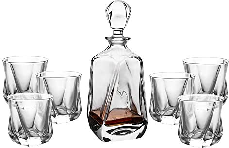 YOtat Bicchieri da Whisky in Cristallo Bicchieri Vecchio Stile Bicchieri da Bar per Bere Bourbon Whisky Cocktail Cognac Set di 6 Regalo per Fidanzato (Type11)