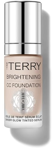 By Terry Brightening CC Foundation, Hydrating Serum Foundation, Ultra-Sheer Finish, Vegan & Cruelty Free, 1C, Fair Cool