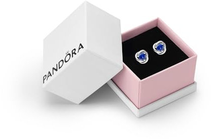 Pandora September Blue Eternity Circle Stud Earrings - Sterling Silver Birthstone Earrings with Man-Made Stones for Women - Gift for Her - With Gift Box