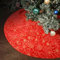 Lewondr Gonna da Albero di Natale, 122CM Copertura Base Albero in Velluto Morbido Coperta per Albero di Natale con Modello di Fiocco di Neve e Rami Decorazione Natalizia, Rosso