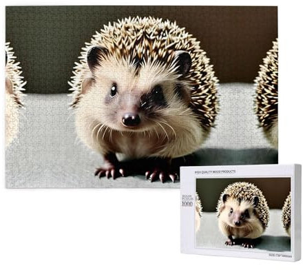 Niedliches Igel-Puzzle, 1000 Teile für Puzzle, Holzpuzzle für Familie, Freunde, Heimdekoration, Wandkunst, 29,5 x 50 cm