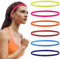 Fascia Sportiva Sottile, 6 Pezzi Fasce Elastiche Antiscivolo, Fasce per Capelli Sportive in Silicone Sottili, Fasce Elastiche Antiscivolo per Donne, Donne, Uomini, Ragazze, Bambini, 6 Colori