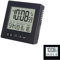 GOMETY Digitaler Funkwecker mit Thermometer Kalender Licht, Temperatur Funkuhr Woche Datumsanzeige Zwei Unabhängige Weckzeiten Automatische Einstellung Sommer-/Winterzeit Reisewecker (Schwarz)