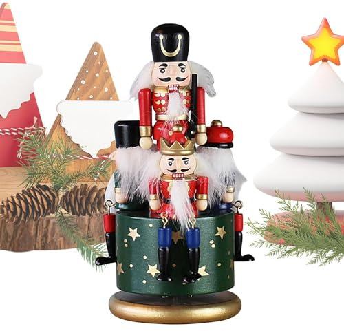 Caja de música Cascanueces, Caja musical navideña | Divertidas Figuras de Cajas Musicales | Decoración giratoria de figuras de Cascanueces de colores, figuras de Cascanueces de Navidad de estilo europ