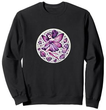 Purple Fairy Illustration Violet Amethyst Sweatshirt