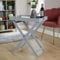 Home Source Butlers Side Table, Portable Wooden Food Drink Serving Tray, Grey, 60cm