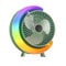 Type-C Desk Fan, 9 Inch Small Portable Fan, 3 Speeds Powerful Wind Mini Personal Desktop Fan 180° Rotation Adjustable with Ambient RGB Lights, Plug In Fan Quiet for Table Home Office Travel Car
